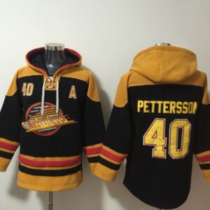 Canucks 40 Elias Pettersson Black Hoodie Sweatshirt
