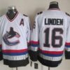 Canucks 16 Trevor Linden WhiteCCM Throwback Men Jersey