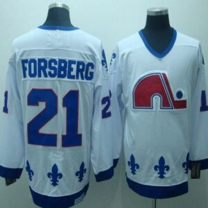 Nordiques 21 Peter Forsberg White CCM Throwback Men Jersey