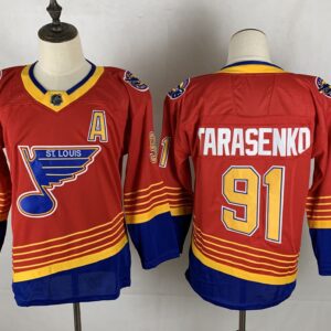 Blues 91 Vladimir Tarasenko 2021 Red Reverse Retro Men Jersey