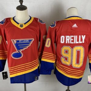 Blues 90 Ryan O'Reilly 2021 Red Reverse Retro Men Jersey