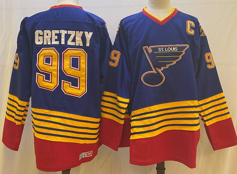 Blues 99 Wayne Gretzky Blue CCM Throwback Men Jersey