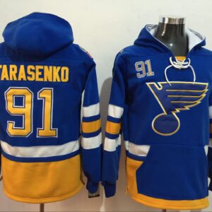 Blues 91 Vladimir Tarasenko Blue Hoodie Sweatshirt