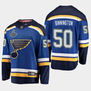 Blues Jordan Binnington 2019 Stanley Cup Champions Home Men Jersey