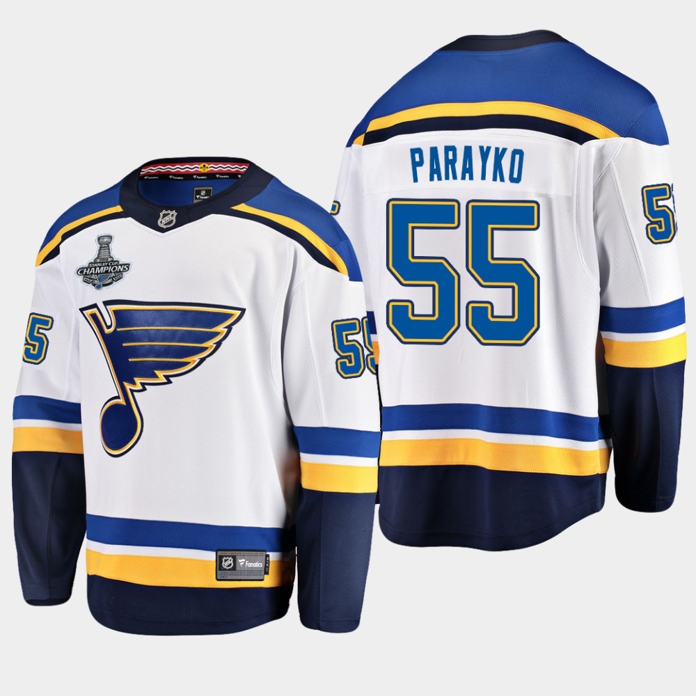 Blues Colton Parayko 2019 Stanley Cup Champions White Men Jersey