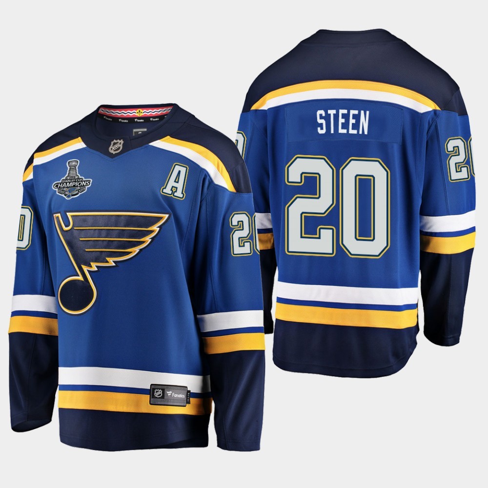 Blues Alexander Steen 2019 Stanley Cup Champions Home Men Jersey