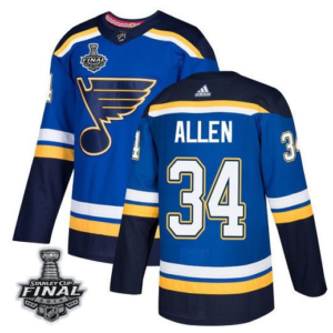St. Louis Blues 34 Jake Allen 2019 Stanley Cup Final Blue Men Jersey