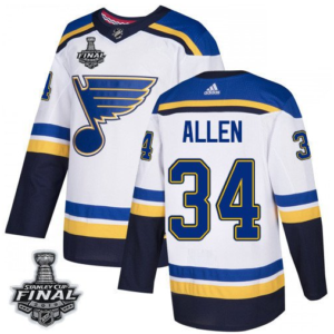 St. Louis Blues 34 Jake Allen 2019 Stanley Cup Final White Men Jersey