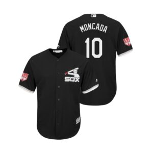 MLB White Sox 10 Yoan Moncada Black 2019 Spring Training Cool Base Men Jersey
