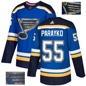 Blues 55 Colton Parayko Blue Glittery Edition Men Jersey