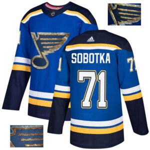 Blues 71 Vladimir Sobotka Blue Glittery Edition Men Jersey
