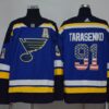 Blues 91 Vladimir Tarasenko Blue USA Flag With A Patch Men Jersey