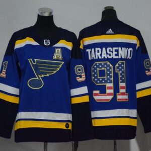 Blues 91 Vladimir Tarasenko Blue USA Flag Youth Jersey