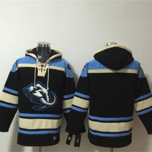 Utah Mammoth Blank Black Blue Ageless Must-Have Lace-Up Pullover Hoodie