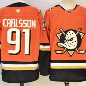 Anaheim Ducks  91 Carlsson Orange New Men Jersey