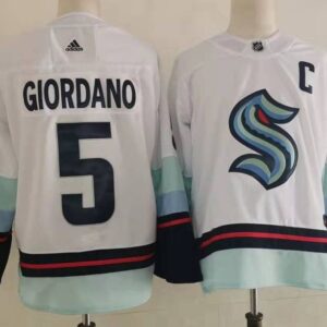 Seattle Kraken 5 GIORDANO White Men Jersey