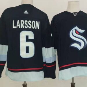 Seattle Kraken 6 Larsson Blue Men Jersey