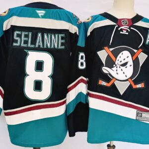 Ducks 8 Teemu Selanne Black 2024 New  Men Jersey