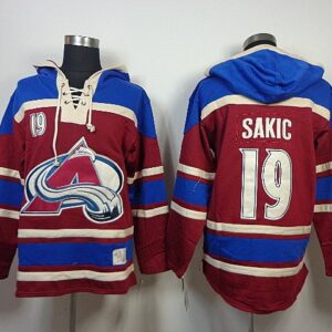 Avalanche 19 Joe Sakic Red Men Sweatshirt