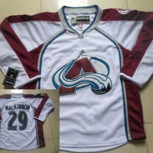 Avalanche 29 Nathan MacKinnon White Men Jersey