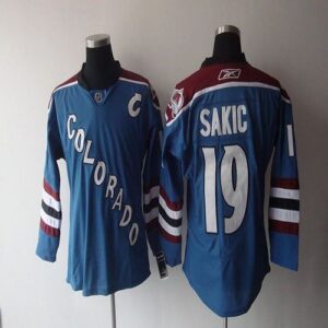 Avalanche 19 Joe Sakic Blue Third Men Jersey