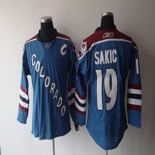 Avalanche 19 Joe Sakic Blue Third Men Jersey