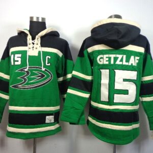 Ducks 15 Ryan Getzlaf Green With C Patch Men Sweatshirt