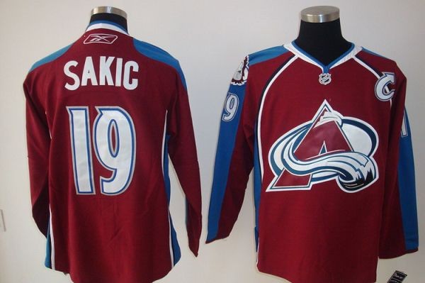 Avalanche 19 Joe Sakic Red Men Jersey