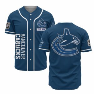 Vancouver Canucks Baseball Blue Customized Jersey