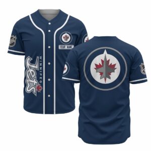Winnipeg Jets Blue Baseball Customized Jersey