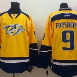 Predators 9 Filip Forsberg Yellow Home Men Jersey