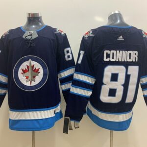 Jets 81 Kyle Connor Navy Men Jersey