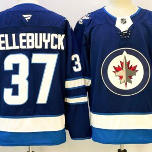 Jets 37 Connor Hellebuyck Blue New Men Jersey