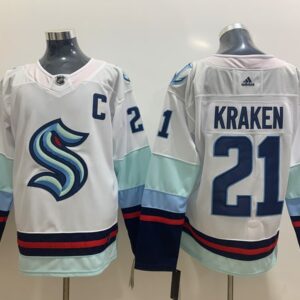 Seattle Kraken 21 Kraken White Men Jersey