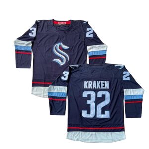 Seattle Kraken 32 KRAKEN Primary Logo Navy Men Jersey