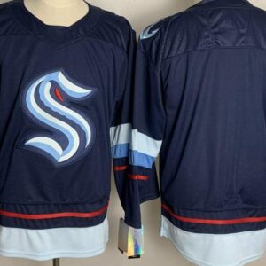 Seattle Kraken Blank Primary Logo Navy Men Jersey