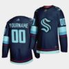 Seattle Kraken Primary Logo Navy Customized Men Jersey