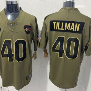 Nike Cardinals 40 Pat Tillman Olive 2025 Salute to Service F.U.S.E. Vapor Limited Men Jersey