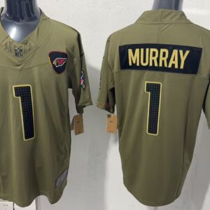 Nike Cardinals 1 Kyler Murray Olive 2025 Salute to Service F.U.S.E. Vapor Limited Men Jersey