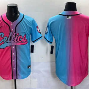 Celtics Blank Blue Pink Split Baseball Vapor Limited Men Jersey