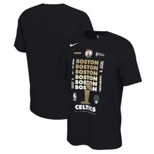 Celtics Black 2024 Finals Champions Celebration Expressive T-Shirt