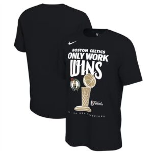 Celtics Black 2024 Finals Champions Celebration Trophy T-Shirt