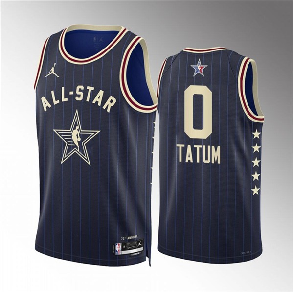 Celtics 0 Jayson Tatum Navy 2024 All Star Jordan Men Jersey