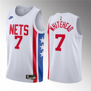 Nets 7 Dariq Whitehead White 2023 Draft Classic Edition Men Jersey