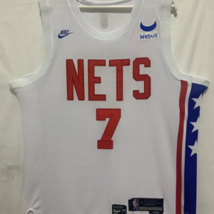 Nets 7 Kevin Durant White Men Jersey