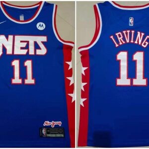 Nets 11 Kyrie Irving Blue Basketball Men Jersey