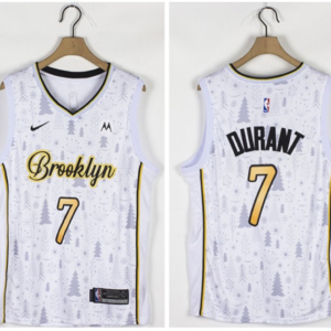 Nets 7 Kevin Durant White Christmas Edition Men Jersey