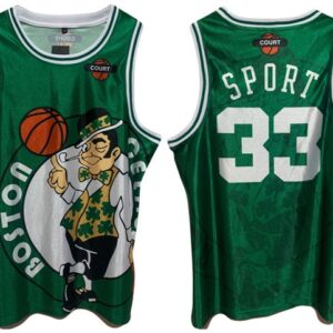 Boston Celtics 33 Larry Bird Green Print Basketball Men Jersey
