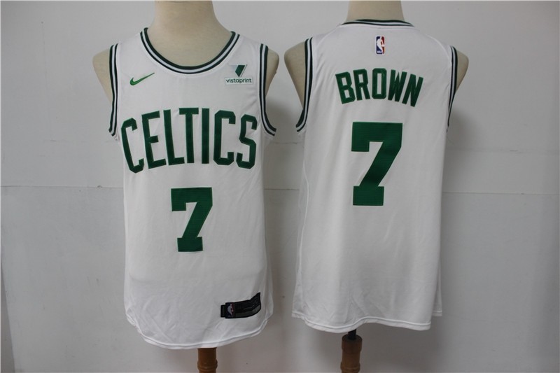 Celtics 7 Jaylen Brown White 2021 New Men Jersey