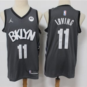 Nets 11 Kyrie Irving Grey Jordan 2021 Men Jersey